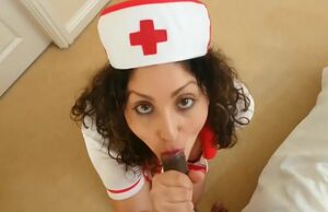 Brit Nurse collects indian spooge..